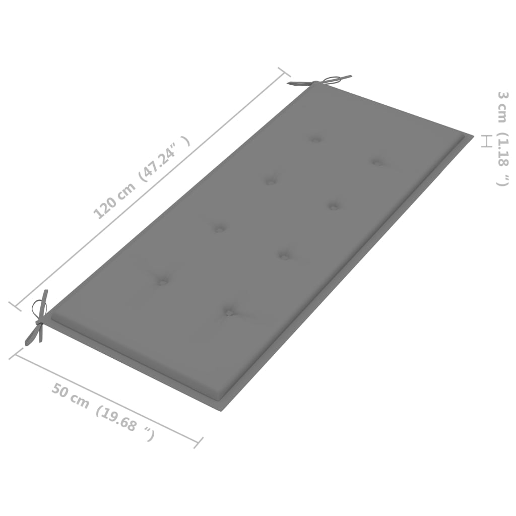 Gartenbank mit Auflage 120 cm Bambus