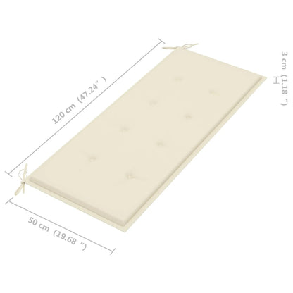 Gartenbank mit Auflage 120 cm Bambus