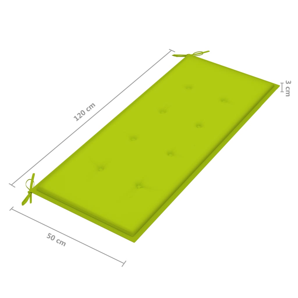 Gartenbank mit Auflage 120 cm Bambus