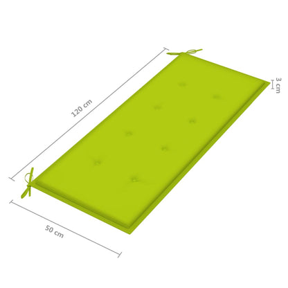 Gartenbank mit Auflage 120 cm Bambus