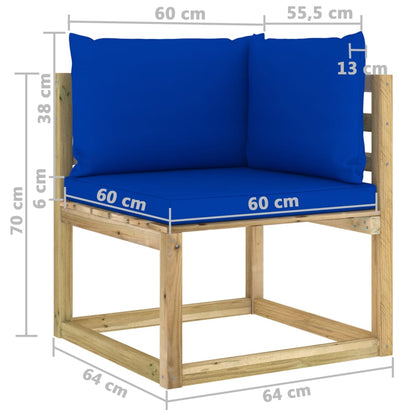 10-tlg. Garten-Lounge-Set mit Kissen Imprägniertes Kiefernholz