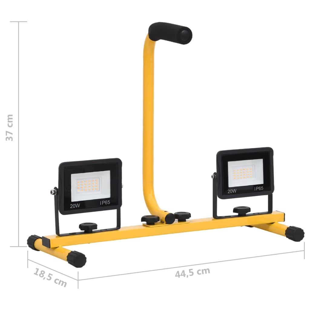 LED-Fluter mit Handgriff 2x20 W Warmweiß