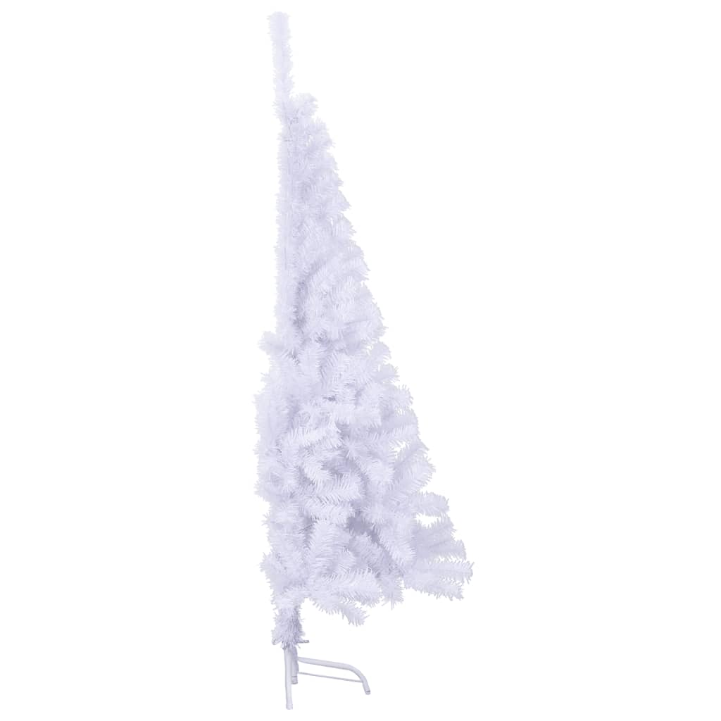 Künstlicher Halb-Weihnachtsbaum mit Ständer Weiß 150 cm PVC