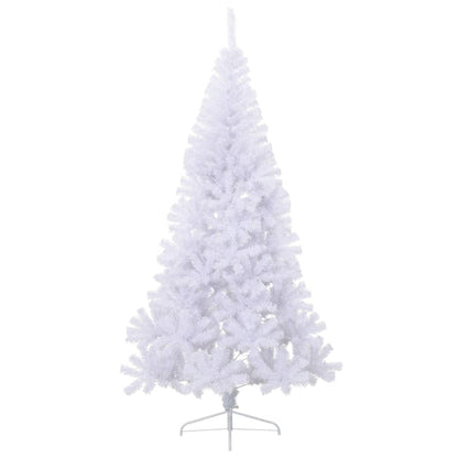 Künstlicher Halb-Weihnachtsbaum mit Ständer Weiß 180 cm PVC