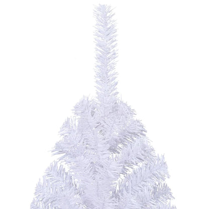 Künstlicher Halb-Weihnachtsbaum mit Ständer Weiß 180 cm PVC