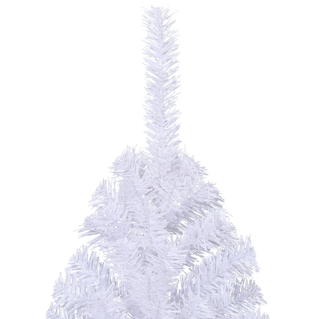 Künstlicher Halb-Weihnachtsbaum mit Ständer Weiß 210 cm PVC