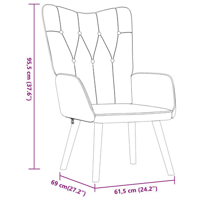 Relaxsessel mit Hocker Hellgrau Stoff