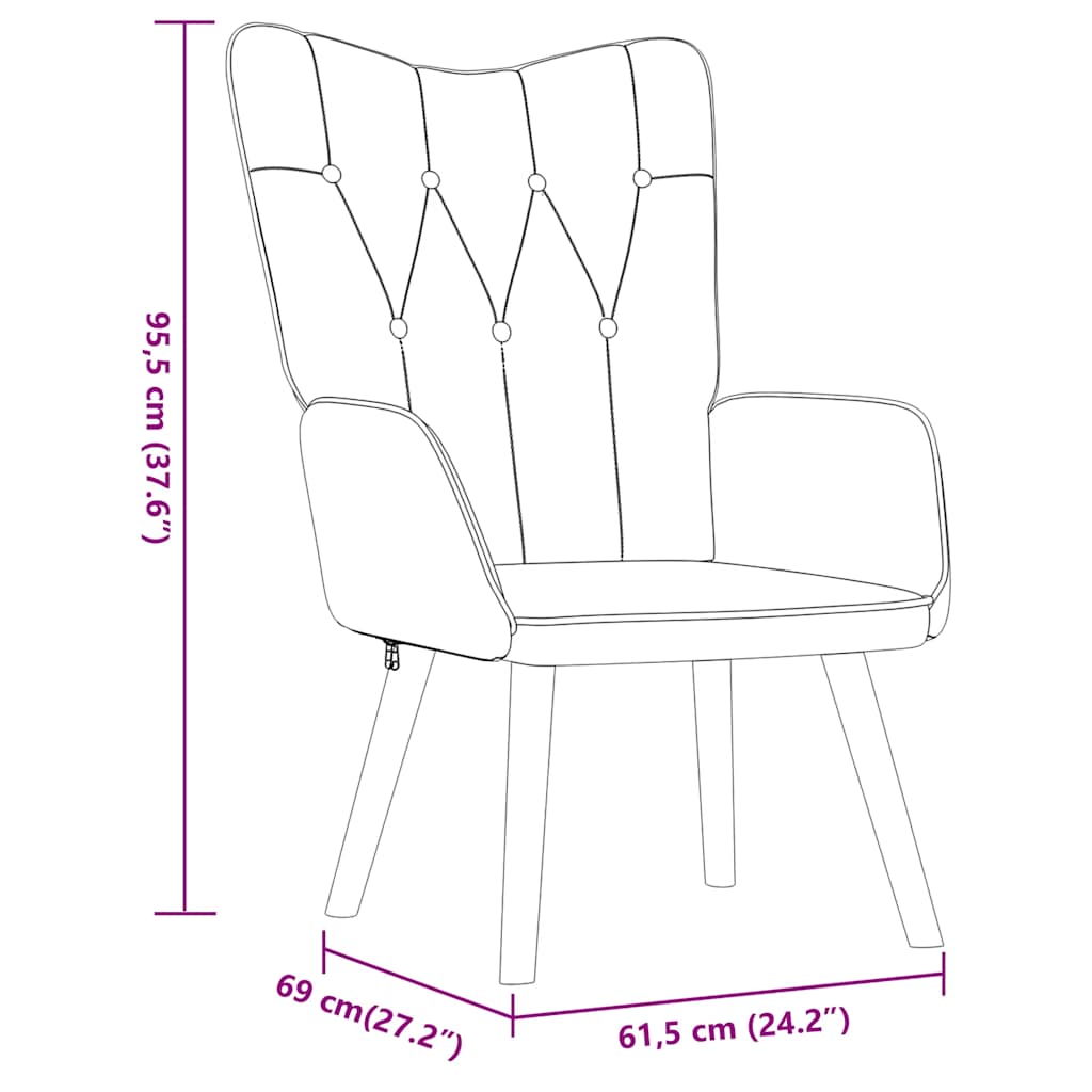 Relaxsessel mit Hocker Dunkelgrau Stoff