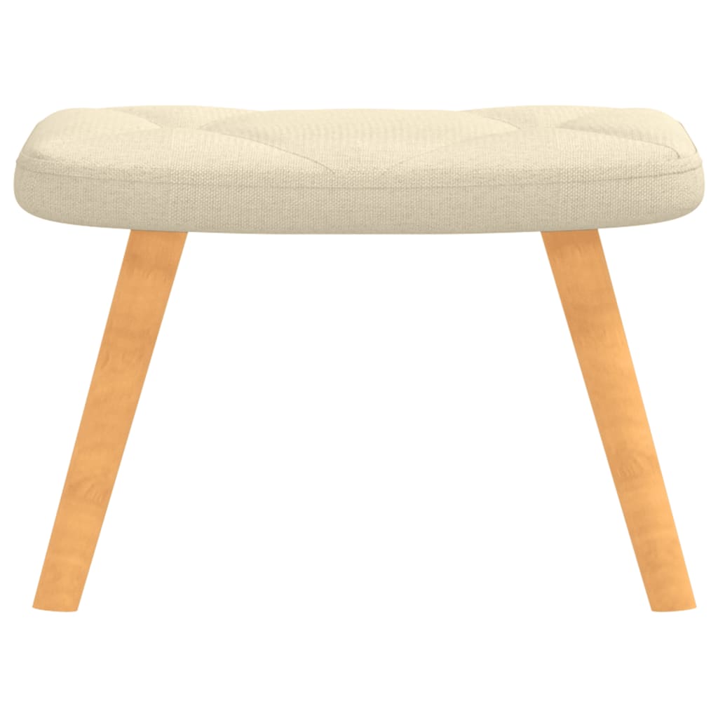 Relaxsessel mit Hocker Creme Stoff