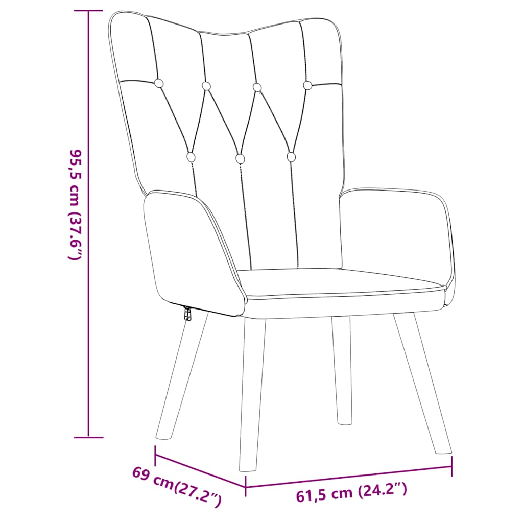 Relaxsessel mit Hocker Creme Stoff