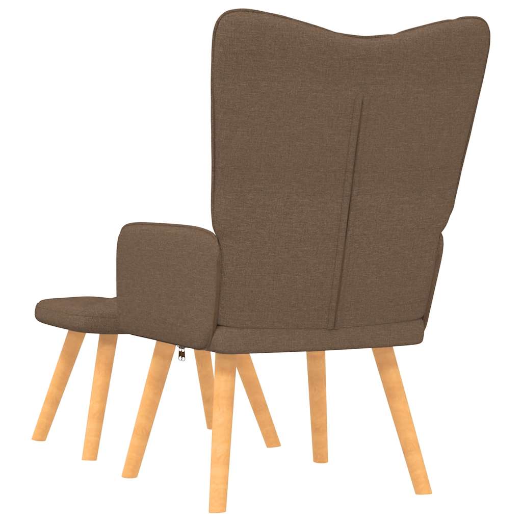 Relaxsessel mit Hocker Braun Stoff