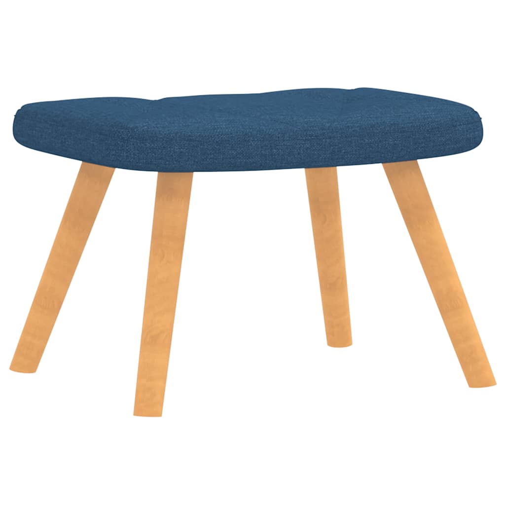 Relaxsessel mit Hocker Blau Stoff