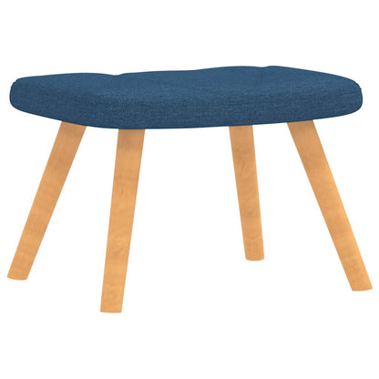 Relaxsessel mit Hocker Blau Stoff