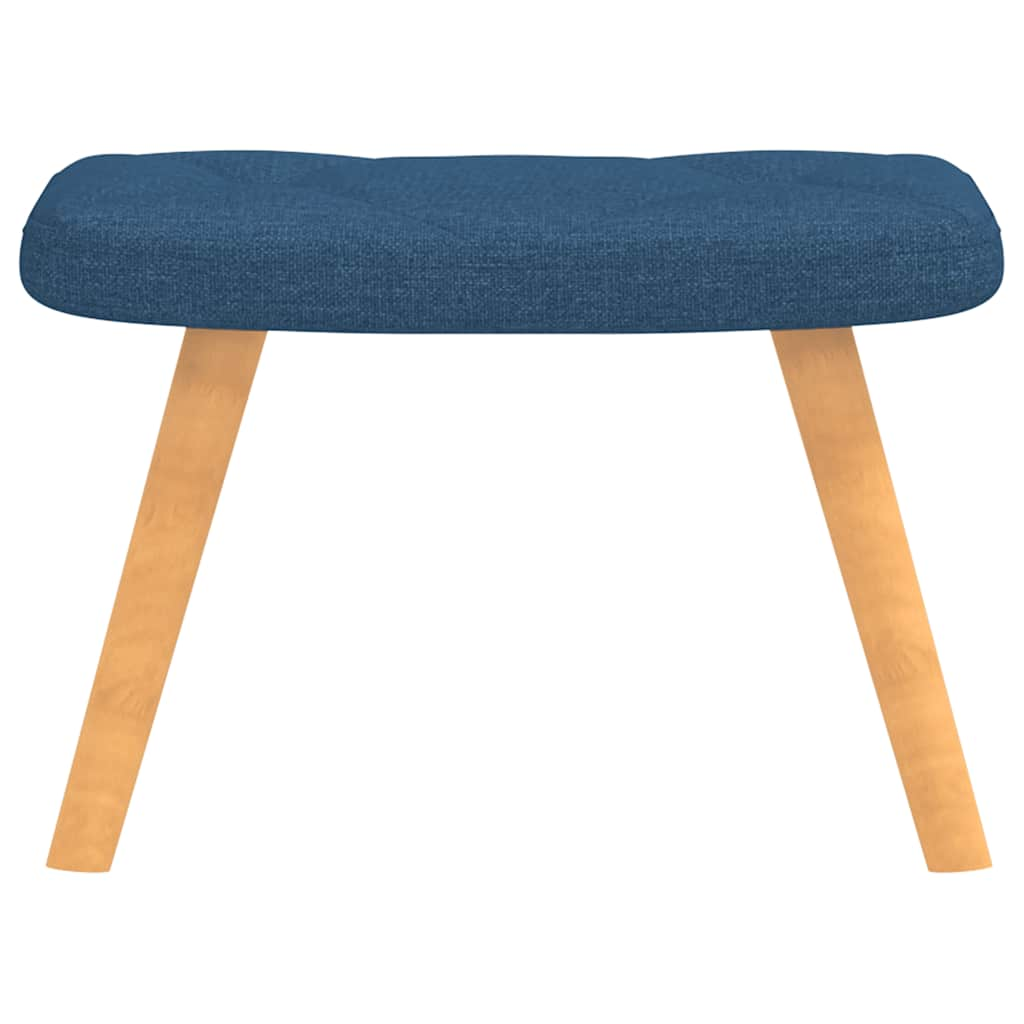 Relaxsessel mit Hocker Blau Stoff