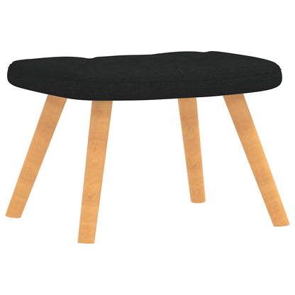 Relaxsessel mit Hocker Schwarz Stoff