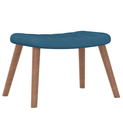 Relaxsessel mit Hocker Blau Samt