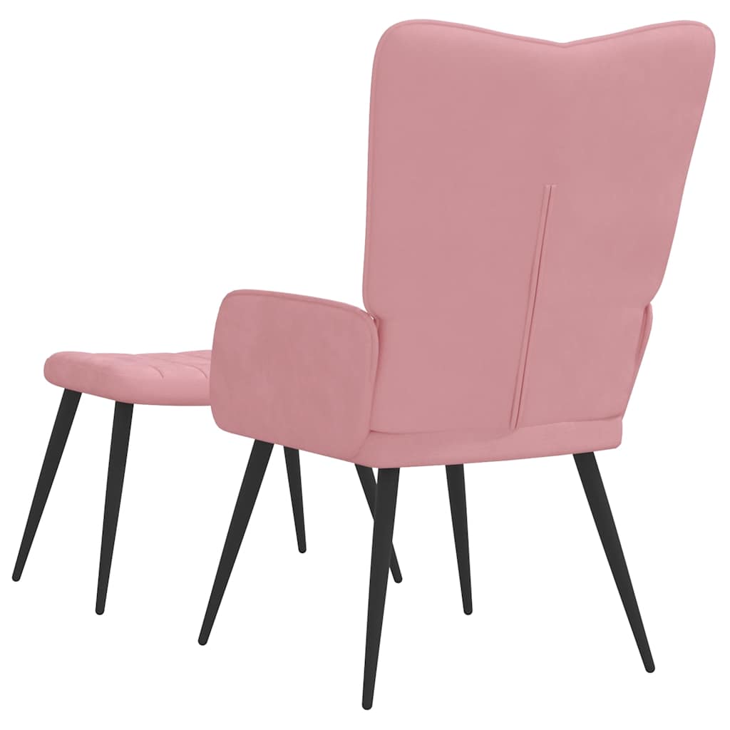 Relaxsessel mit Hocker Rosa Samt