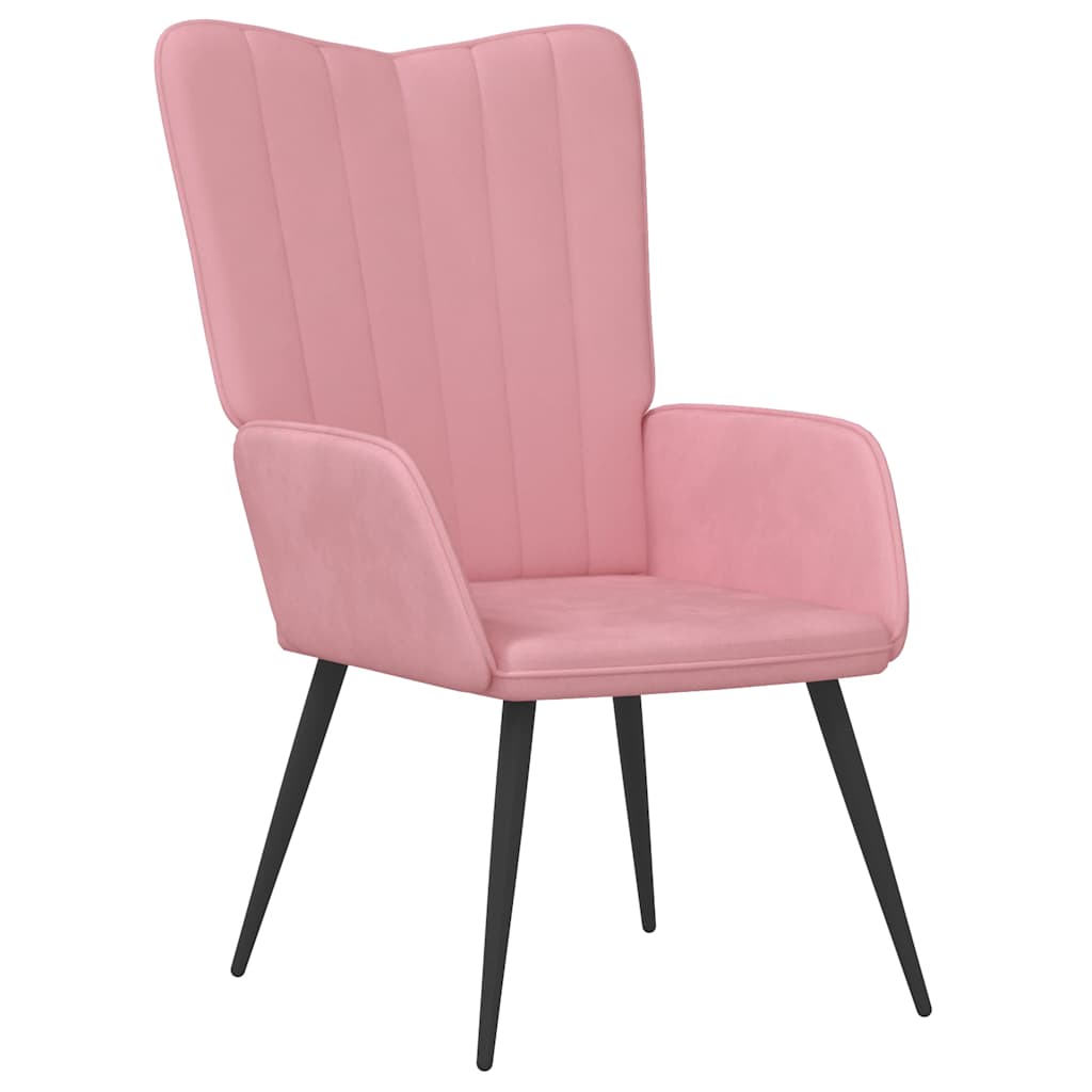 Relaxsessel mit Hocker Rosa Samt