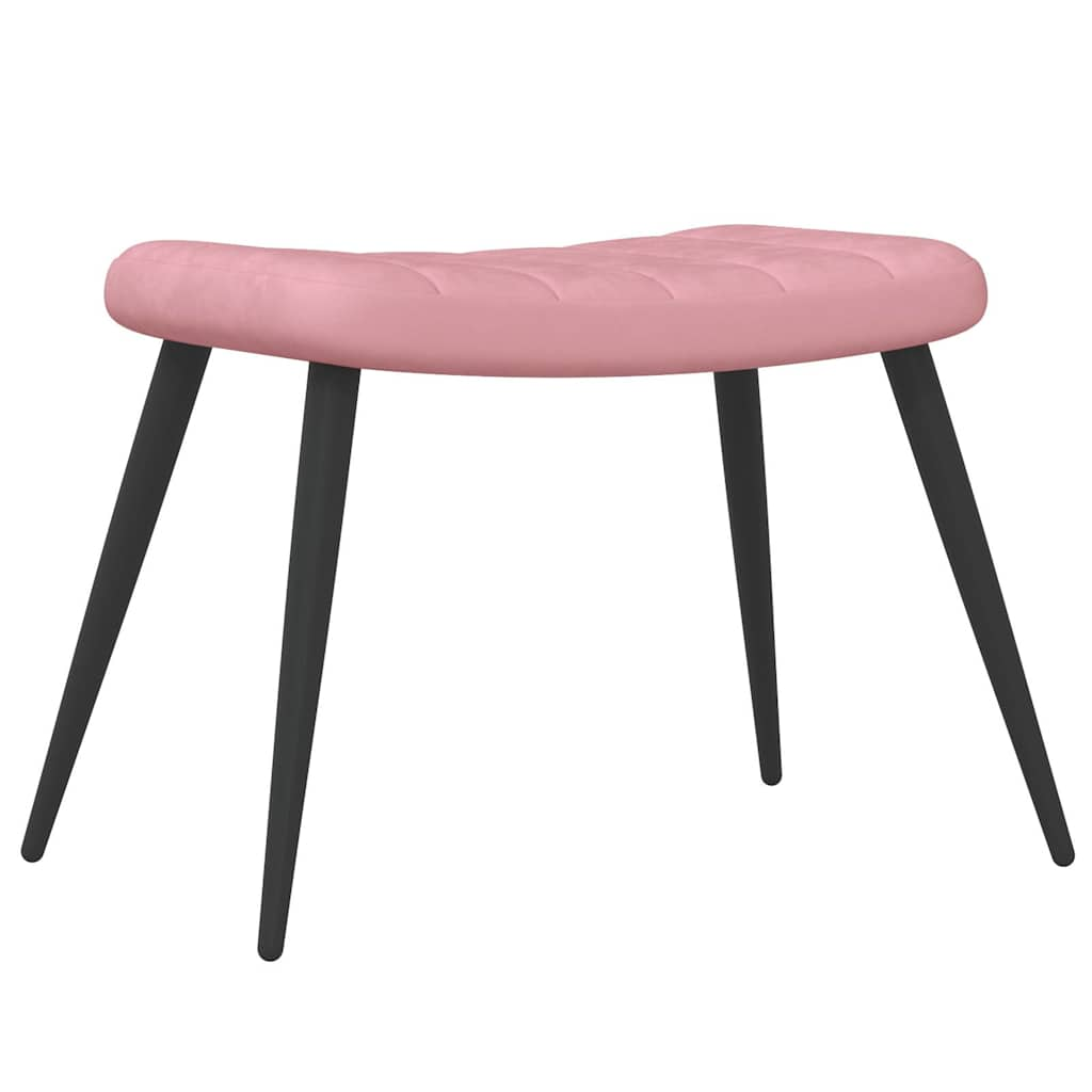 Relaxsessel mit Hocker Rosa Samt