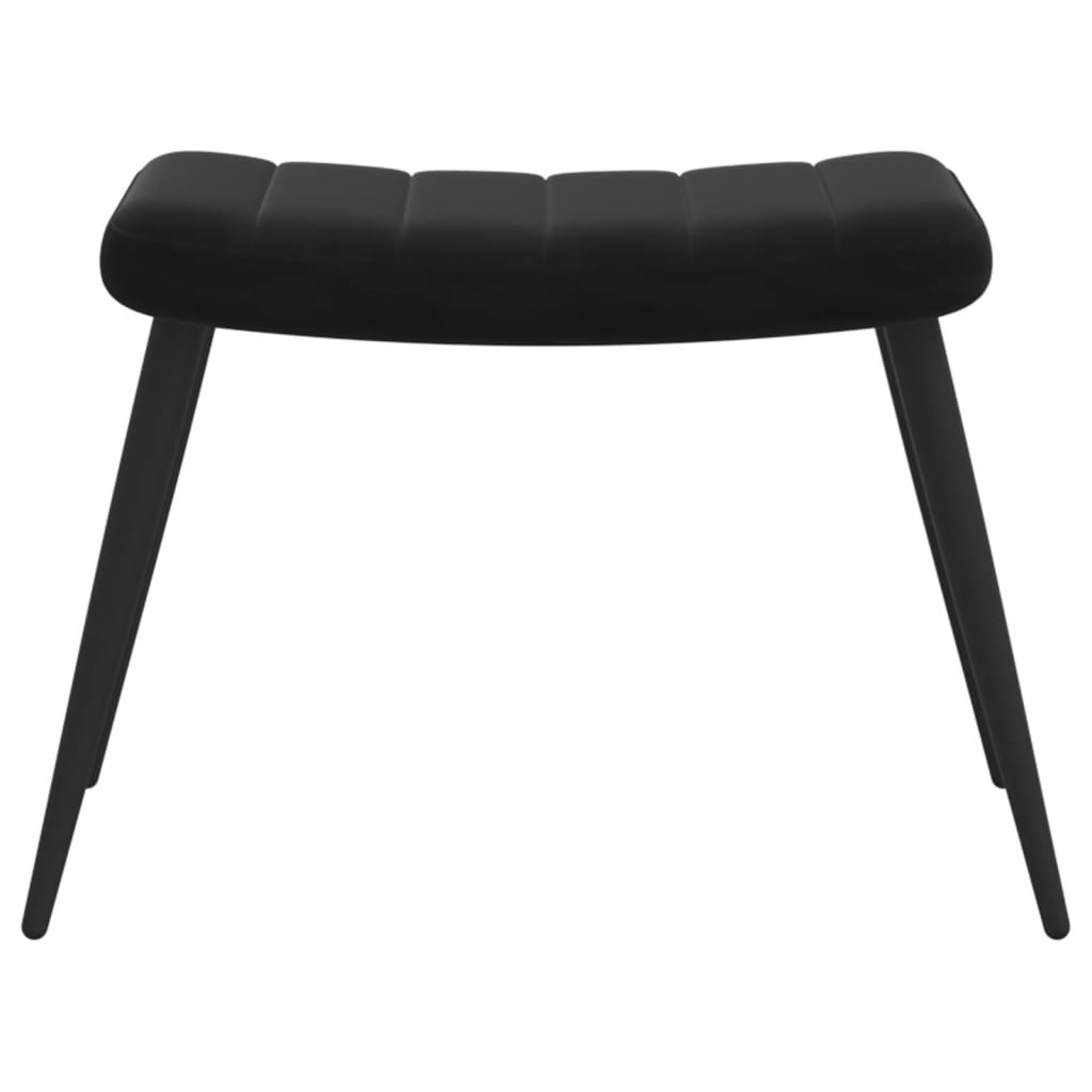 Relaxsessel mit Hocker Schwarz Samt