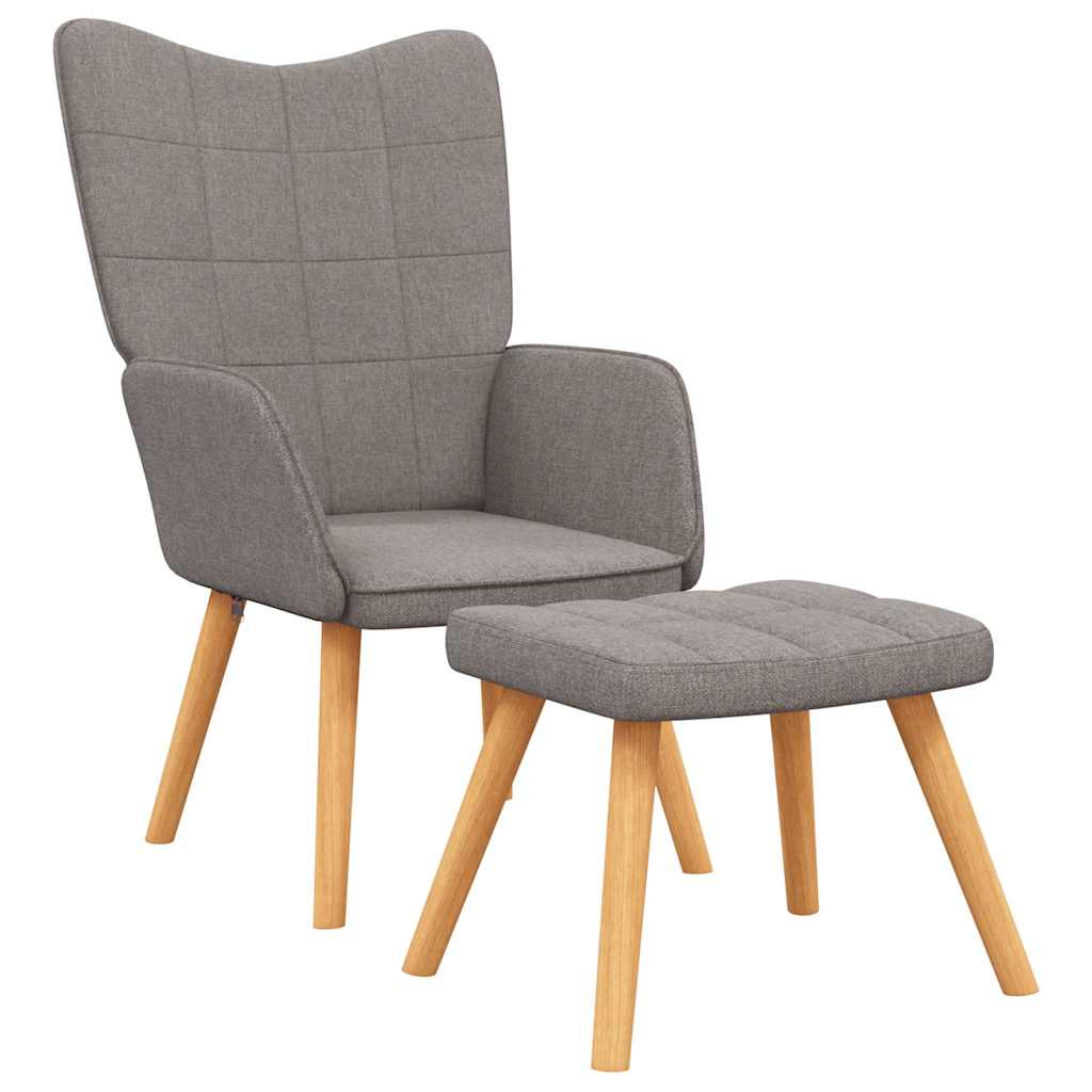 Relaxsessel mit Hocker Taupe Stoff