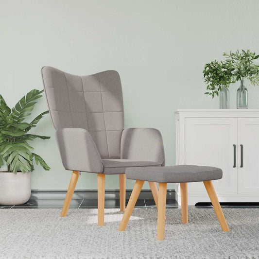 Relaxsessel mit Hocker Taupe Stoff