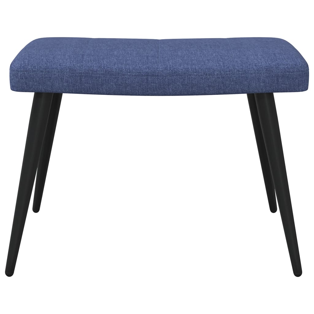 Relaxsessel mit Hocker Blau Stoff