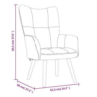 Relaxsessel mit Hocker Dunkelgrau Samt