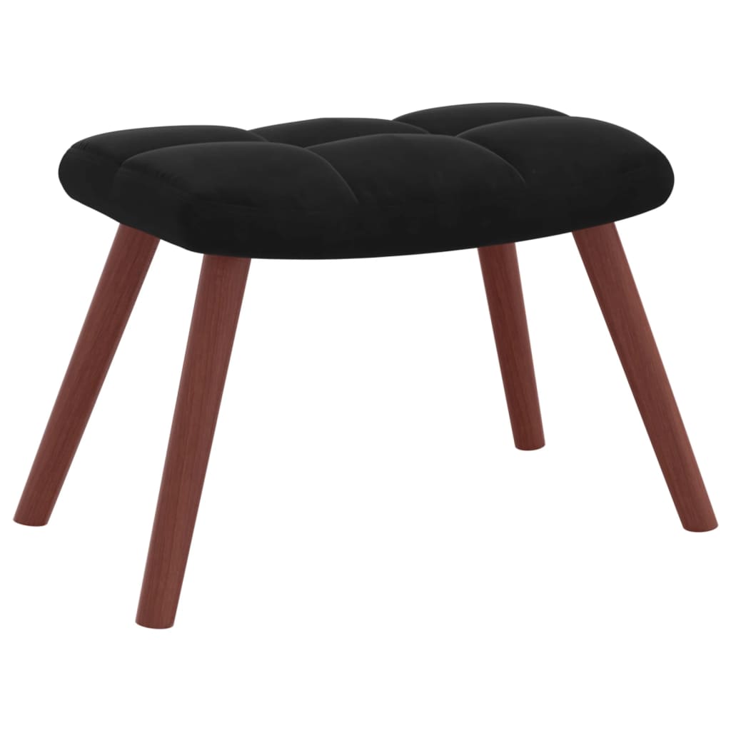 Relaxsessel mit Hocker Schwarz Samt