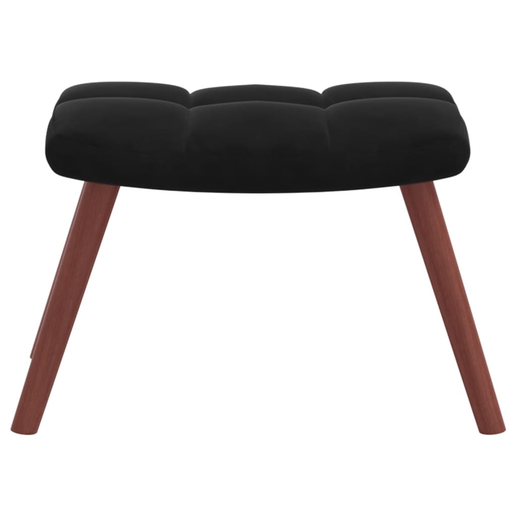 Relaxsessel mit Hocker Schwarz Samt