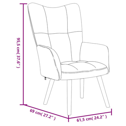 Relaxsessel mit Hocker Schwarz Samt