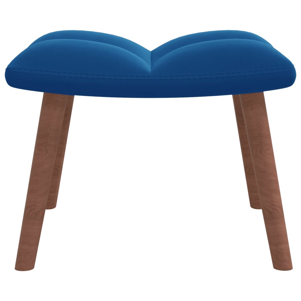 Relaxsessel mit Hocker Blau Samt