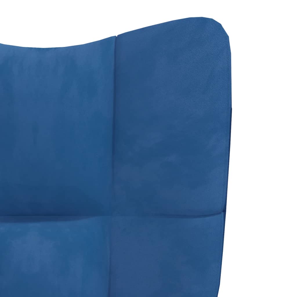 Relaxsessel mit Hocker Blau Samt