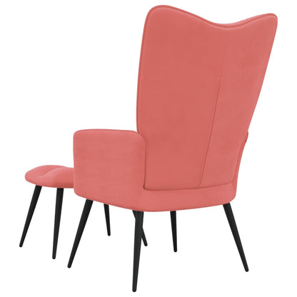 Relaxsessel mit Hocker Rosa Samt