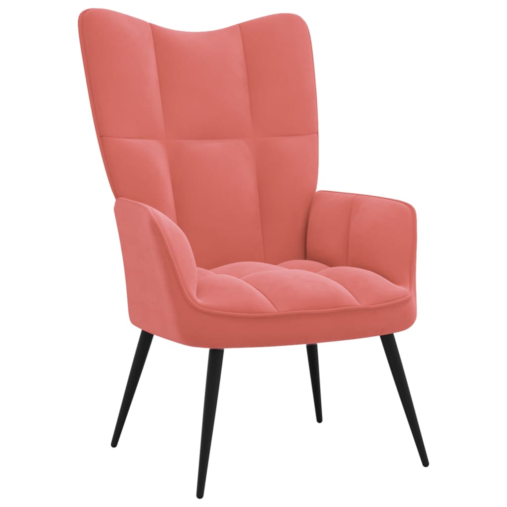 Relaxsessel mit Hocker Rosa Samt