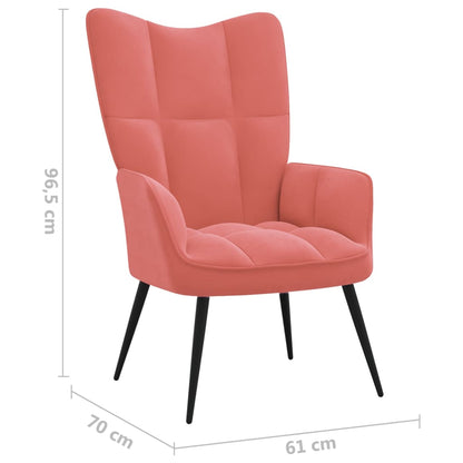 Relaxsessel mit Hocker Rosa Samt