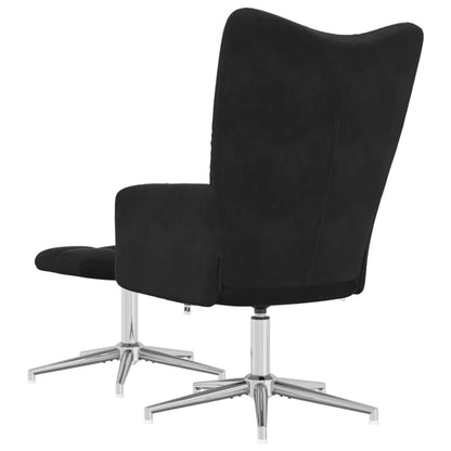 Relaxsessel mit Hocker Schwarz Samt