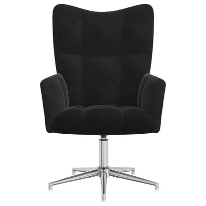 Relaxsessel mit Hocker Schwarz Samt