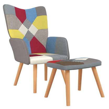 Relaxsessel mit Hocker Patchwork Stoff