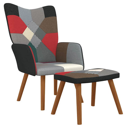 Relaxsessel mit Hocker Patchwork Stoff