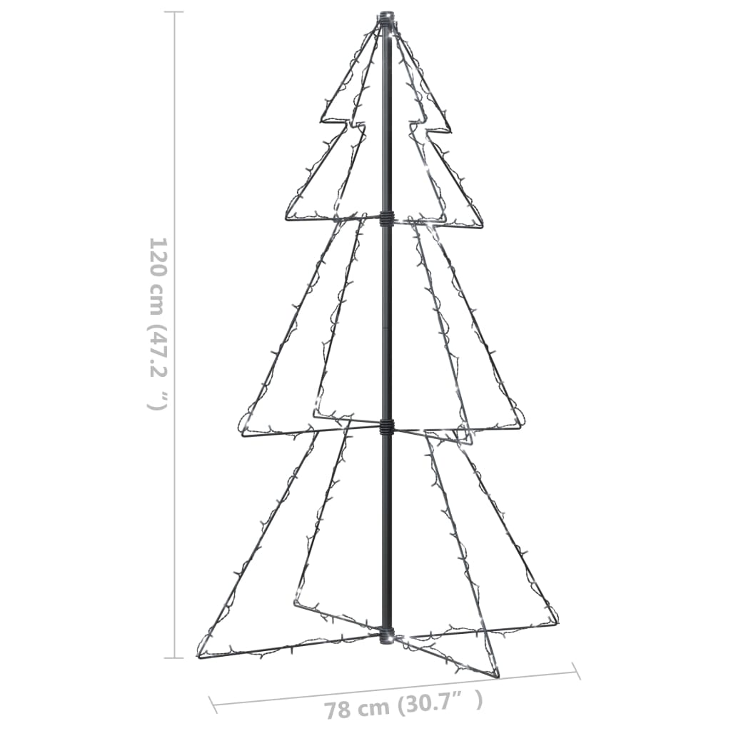 Weihnachtsbaum in Kegelform 160 LEDs Indoor & Outdoor 78x120 cm