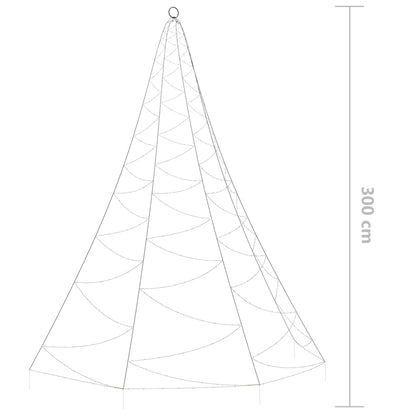 Weihnachtsbaum an der Wand mit Metallhaken 260 LED Warmweiß 3 m