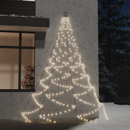 Weihnachtsbaum an der Wand mit Metallhaken 260 LED Warmweiß 3 m