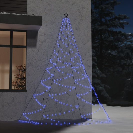 Weihnachtsbaum an der Wand mit Metallhaken 260 LED Blau 3 m