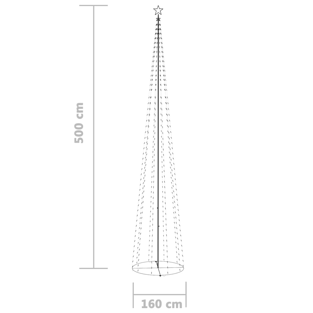 Weihnachtsbaum Kegelform 752 LEDs Deko Blau 160x500 cm