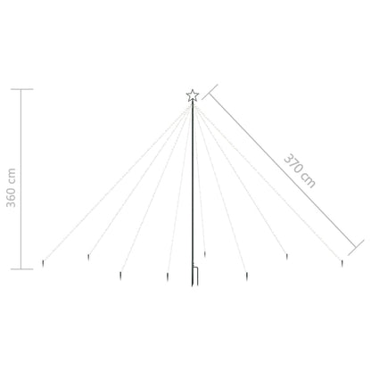 Weihnachtsbaum-Lichterketten Outdoor 576 LEDs Kaltweiß 3,6 m