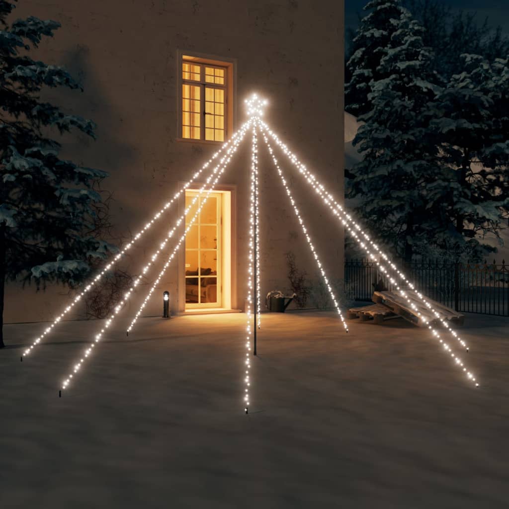 Weihnachtsbaum-Lichterketten Outdoor 576 LEDs Kaltweiß 3,6 m