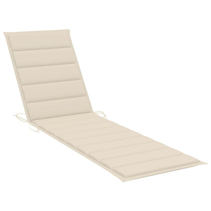 Sonnenliegen 2 Stk. mit Creme Auflagen Massivholz Teak