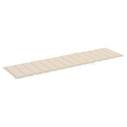 Sonnenliegen 2 Stk. mit Creme Auflagen Massivholz Teak