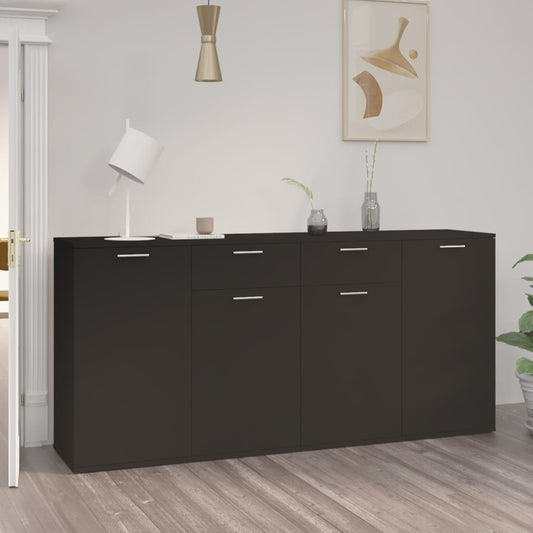 Sideboard Schwarz 160x36x75 cm Holzwerkstoff